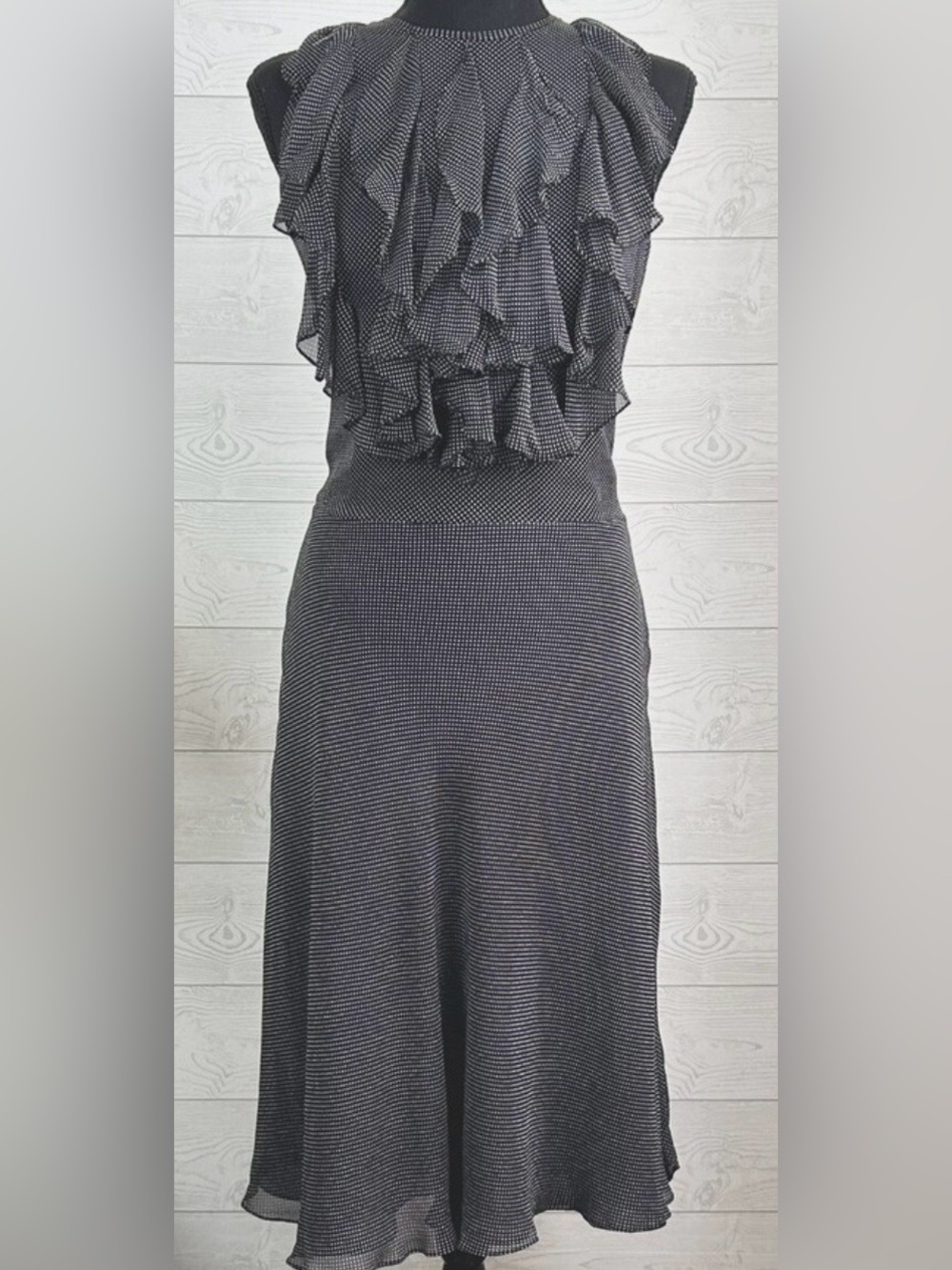 Lauren Ralph Lauren Black Polka Dot Sleeveless Dress
